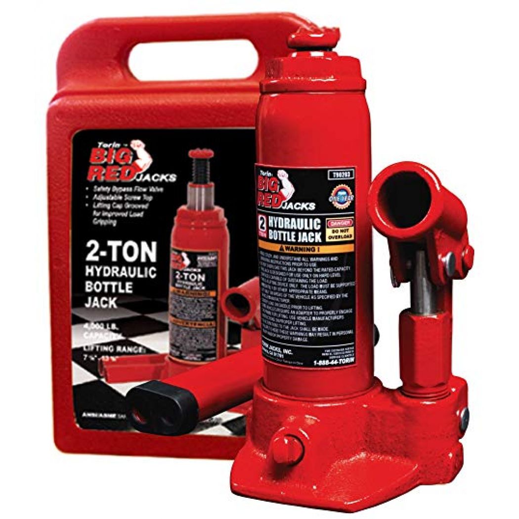 2 Ton Hydraulic Bottle Jack For Car, Jeep & Heavy Items - Red